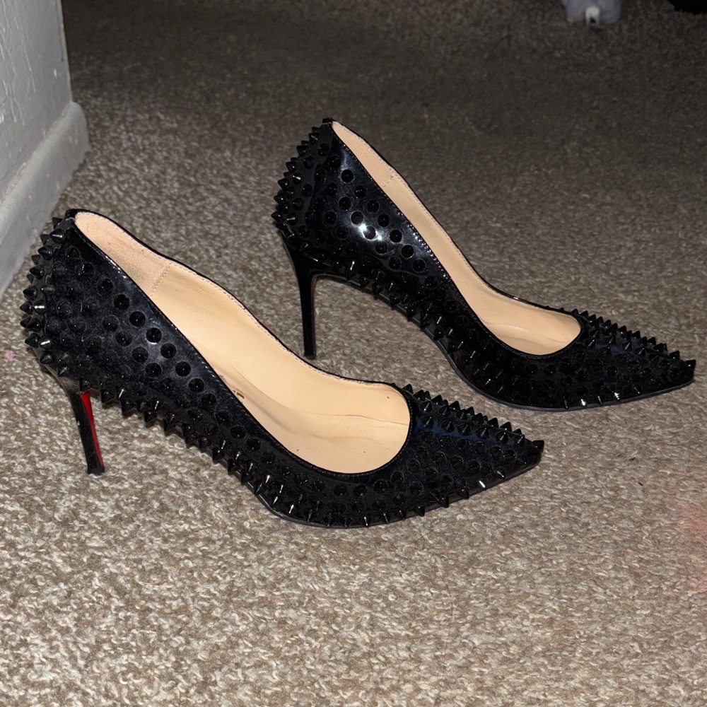 Christian Louboutin Black Spiked Heels